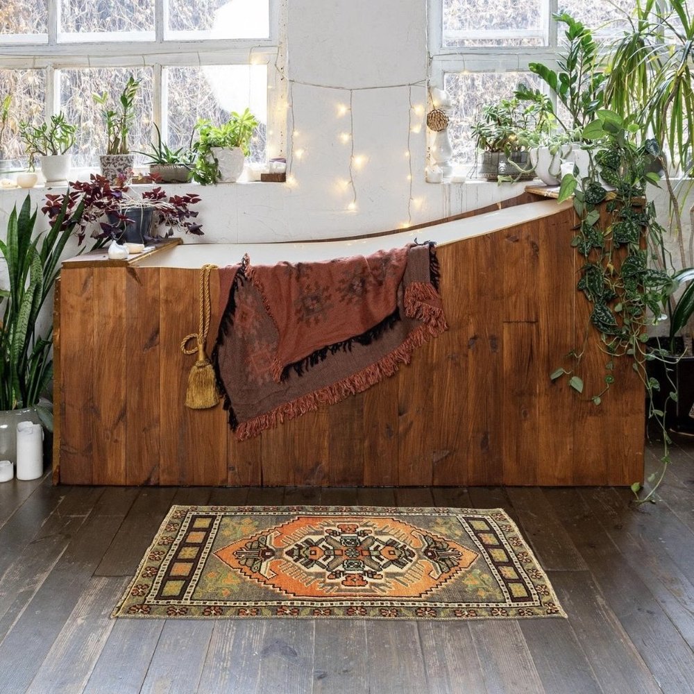 Vintage Decor Boho Turkish Mini 2x3 Rug Orange